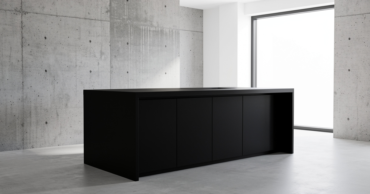 Cuisine noire absolue : l'audace d'un penthouse minimaliste