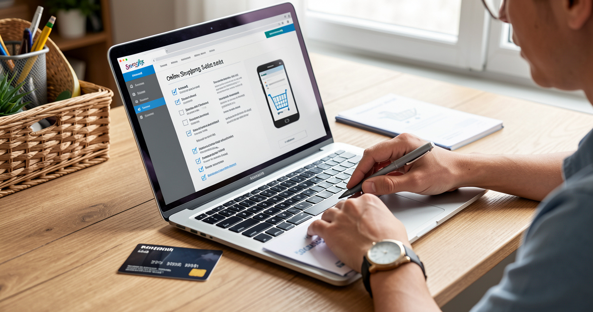 Checklist fiabilité site électroménager avec carte bancaire et ordinateur portable
