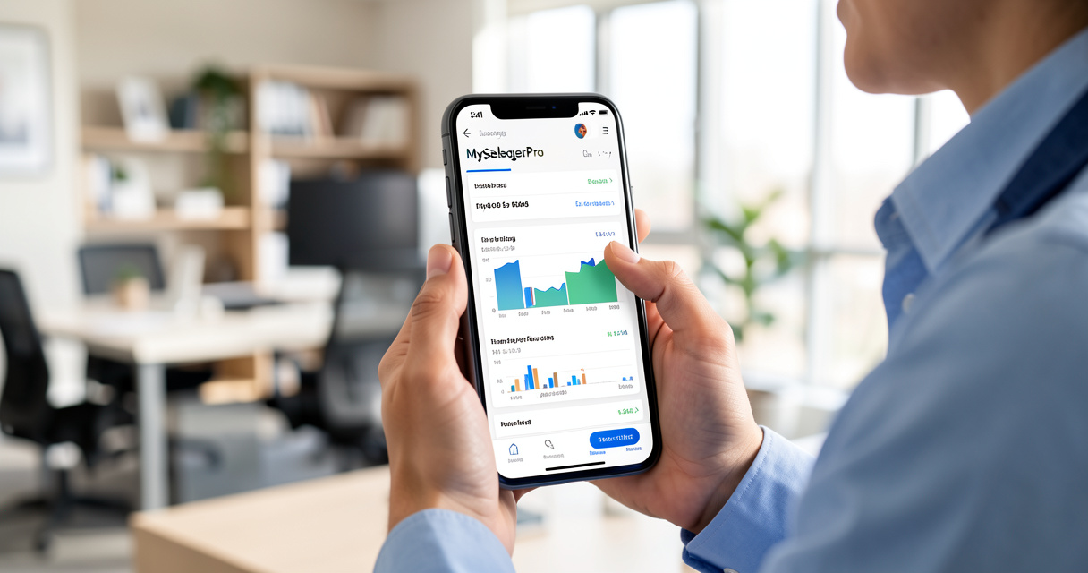 Agent immobilier consultant le tableau de bord MySeLogerPro avec les performances des annonces