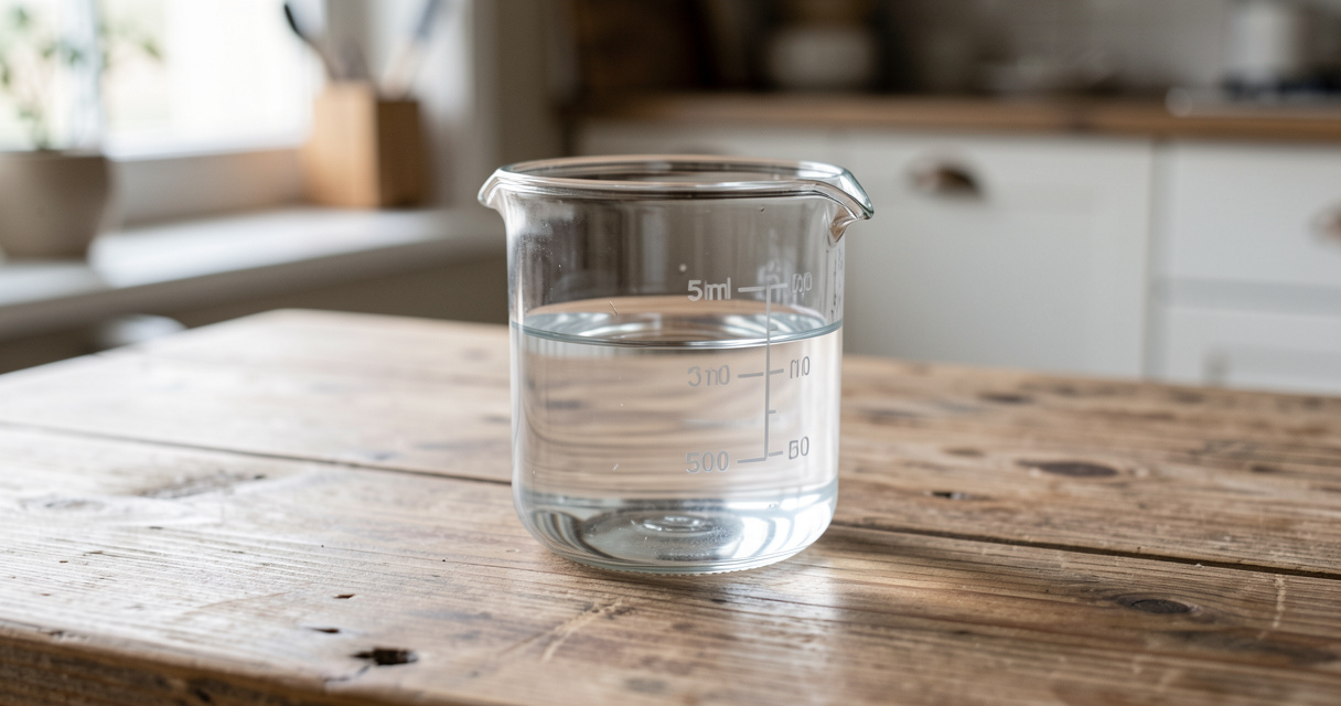 Verre doseur gradué en ml et cl avec niveau d'eau à 50 ml pour conversion
