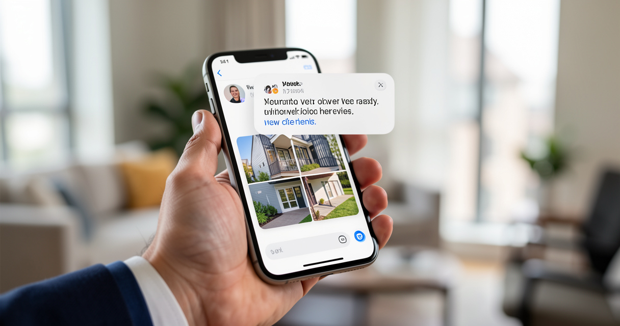 Notification de nouveau contact reçue sur l'app My SeLoger Pro, réactivité en visite