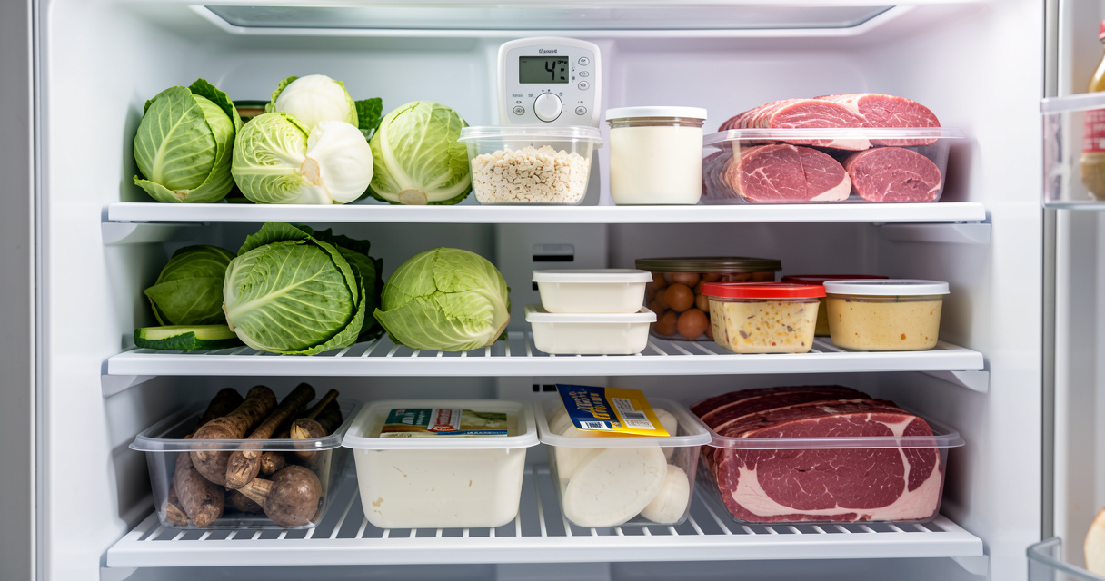 Réglage du thermostat de frigo sur la position 3 avec thermomètre indiquant 4 degrés Celsius pour une conservation optim