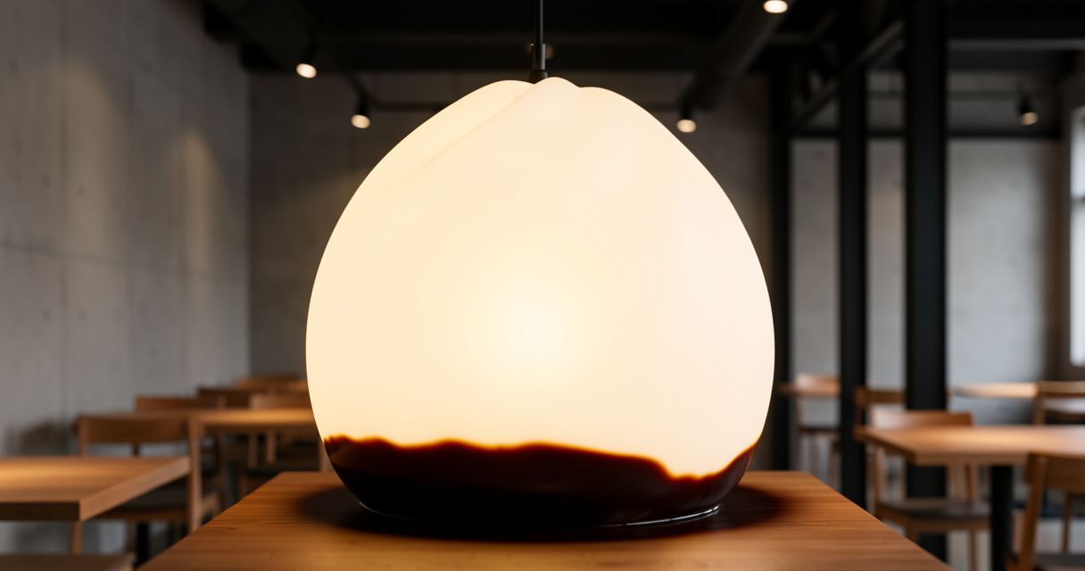 Un restaurant izakaya à Singapour avec un luminaire ravioli géant