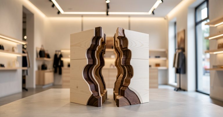 LMTLS Architecture sculpte une gorge boisée dans une boutique new-yorkaise