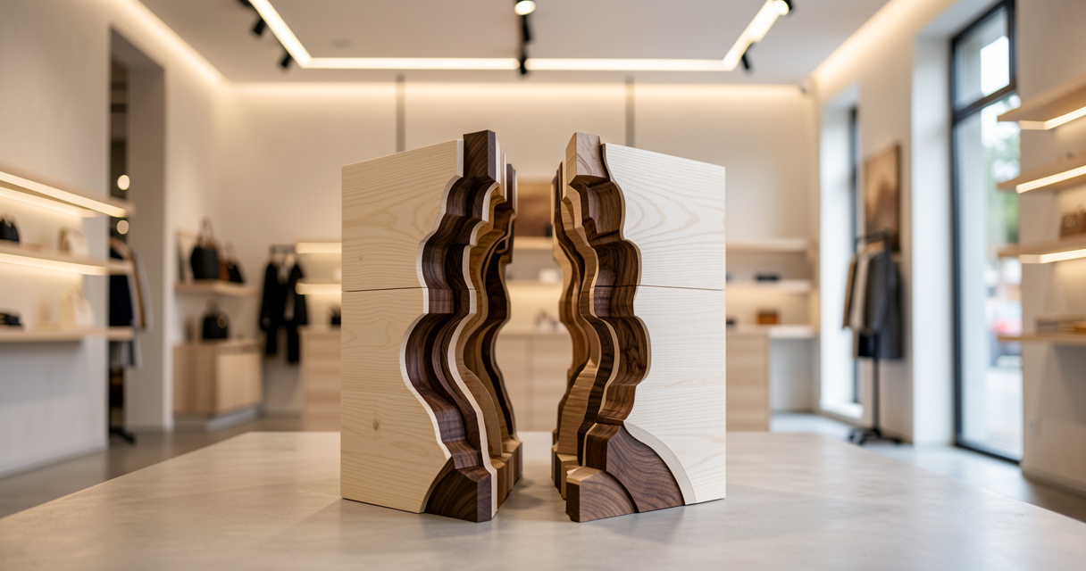 LMTLS Architecture sculpte une gorge boisée dans une boutique new-yorkaise