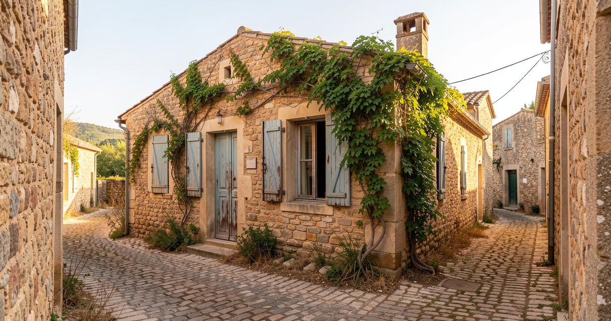 Maison ancienne à rénover dans un village de l'arrière-pays près de Montpellier